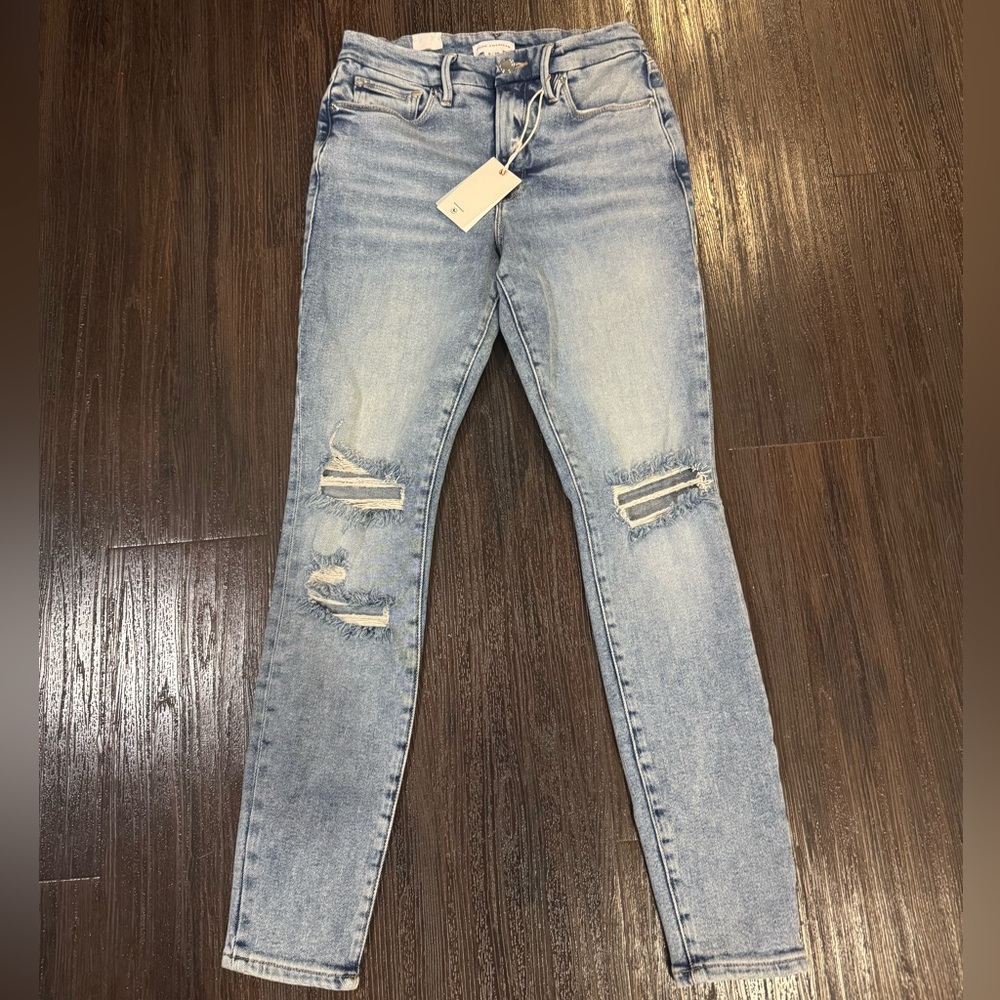 Good American Light Blue Distressed Jeans